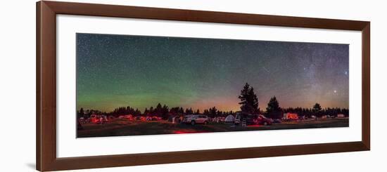 A 360 Degree Panorama with Aurora and Bands of Airglow at a Summer Star Party-null-Framed Photographic Print