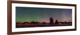 A 360 Degree Panorama with Aurora and Bands of Airglow at a Summer Star Party-null-Framed Photographic Print