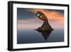 A 3D Conceptual Image of the World at Your Fingertips-null-Framed Art Print