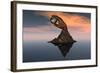 A 3D Conceptual Image of the World at Your Fingertips-null-Framed Art Print