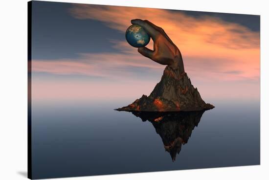 A 3D Conceptual Image of the World at Your Fingertips-null-Stretched Canvas