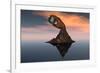 A 3D Conceptual Image of the World at Your Fingertips-null-Framed Art Print