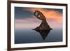 A 3D Conceptual Image of the World at Your Fingertips-null-Framed Art Print