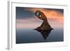 A 3D Conceptual Image of the World at Your Fingertips-null-Framed Art Print