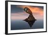 A 3D Conceptual Image of the World at Your Fingertips-null-Framed Art Print