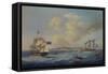 A 44-Gun Frigate, a Passenger Paddle-Steamer and Other Shipping Off St. Peter Port, Guernsey-John Thomas Serres-Framed Stretched Canvas