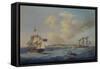 A 44-Gun Frigate, a Passenger Paddle-Steamer and Other Shipping Off St. Peter Port, Guernsey-John Thomas Serres-Framed Stretched Canvas