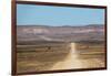 A 4X4 Car Leaves a Cloud of Dust as it Apporachs Along the Long Dusty Road to the Fish River Canyon-Alex Treadway-Framed Photographic Print