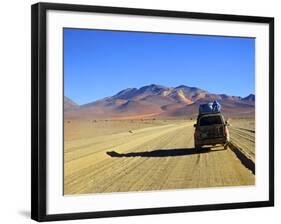 A 4x4 on the Southwest Circuit Tour, Rio Blanco, Bolivia, South America-Simon Montgomery-Framed Photographic Print