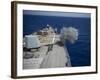 A 5-Inch Gun Is Fired Aboard USS Roosevelt-null-Framed Photographic Print