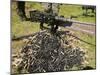 A .50 Caliber Browning Machine Gun with a Pile of Spent Cases and Links-Stocktrek Images-Mounted Photographic Print