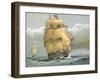 A 74 Gun Royal Navy Ship of the Line, C1794 (C1890-C189)-William Frederick Mitchell-Framed Giclee Print