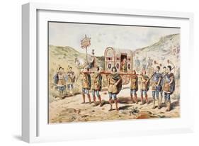 A 9th Century Noblewoman Carried in a Litter by Four Men, 1886-Armand Jean Heins-Framed Giclee Print