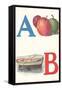 A, Apples, B, Boat-null-Framed Stretched Canvas