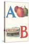 A, Apples, B, Boat-null-Stretched Canvas