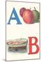 A, Apples, B, Boat-null-Mounted Art Print