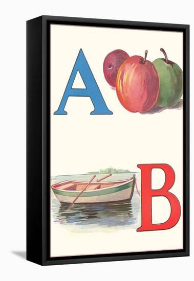 A, Apples, B, Boat-null-Framed Stretched Canvas