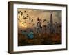 A Astronaut Is Greeted by a Swarm of Butterflies on an Alien World-Stocktrek Images-Framed Photographic Print