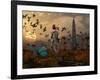 A Astronaut Is Greeted by a Swarm of Butterflies on an Alien World-Stocktrek Images-Framed Photographic Print