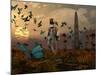 A Astronaut Is Greeted by a Swarm of Butterflies on an Alien World-Stocktrek Images-Mounted Photographic Print