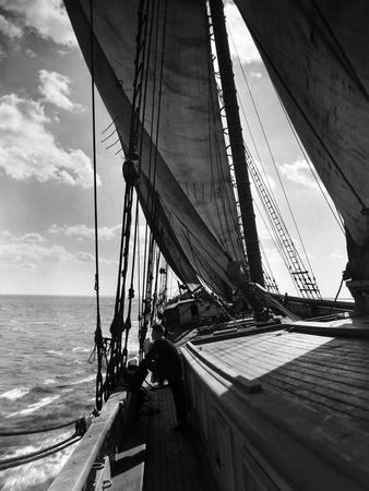 Schooner Doris Hamlin Bound Down Chesapeake Bay from Baltimore to Newport News