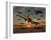 A B-17 Flying Fortress Is Set Ablaze by a German Interceptor Fighter Plane-Stocktrek Images-Framed Photographic Print