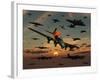 A B-17 Flying Fortress Is Set Ablaze by a German Interceptor Fighter Plane-Stocktrek Images-Framed Photographic Print