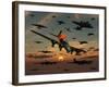 A B-17 Flying Fortress Is Set Ablaze by a German Interceptor Fighter Plane-Stocktrek Images-Framed Photographic Print