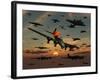 A B-17 Flying Fortress Is Set Ablaze by a German Interceptor Fighter Plane-Stocktrek Images-Framed Photographic Print