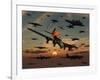 A B-17 Flying Fortress Is Set Ablaze by a German Interceptor Fighter Plane-Stocktrek Images-Framed Photographic Print