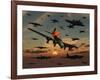 A B-17 Flying Fortress Is Set Ablaze by a German Interceptor Fighter Plane-Stocktrek Images-Framed Photographic Print