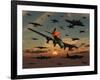 A B-17 Flying Fortress Is Set Ablaze by a German Interceptor Fighter Plane-Stocktrek Images-Framed Photographic Print