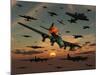 A B-17 Flying Fortress Is Set Ablaze by a German Interceptor Fighter Plane-Stocktrek Images-Mounted Photographic Print