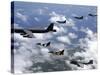 A B-52 Stratofortress Leads a Formation of Aircraft Over Guam-Stocktrek Images-Stretched Canvas