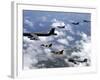 A B-52 Stratofortress Leads a Formation of Aircraft Over Guam-Stocktrek Images-Framed Photographic Print