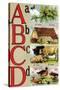 A, B, C, D Illustrated Letters-Edmund Evans-Stretched Canvas