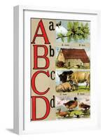 A, B, C, D Illustrated Letters-Edmund Evans-Framed Art Print