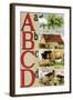 A, B, C, D Illustrated Letters-Edmund Evans-Framed Art Print