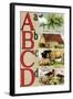 A, B, C, D Illustrated Letters-Edmund Evans-Framed Art Print