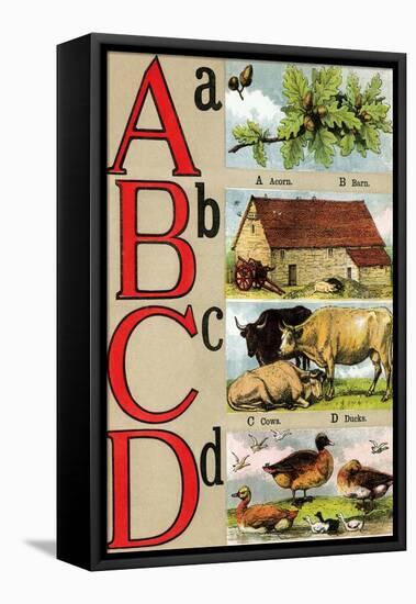 A, B, C, D Illustrated Letters-Edmund Evans-Framed Stretched Canvas