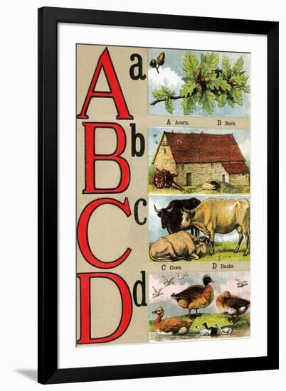 A, B, C, D Illustrated Letters-Edmund Evans-Framed Art Print