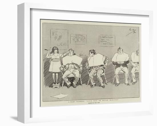 A Baby Barber, Five Men in Seven Minutes-Phil May-Framed Giclee Print