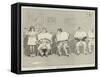 A Baby Barber, Five Men in Seven Minutes-Phil May-Framed Stretched Canvas