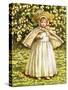 'A baby in white' by Kate Greenaway-Kate Greenaway-Stretched Canvas