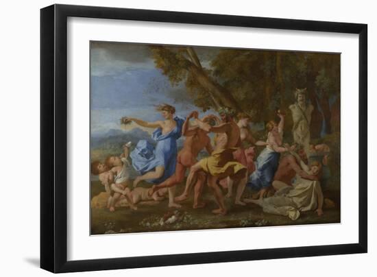 A Bacchanalian Revel before a Herm, 1632-Nicolas Poussin-Framed Giclee Print