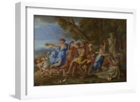 A Bacchanalian Revel before a Herm, 1632-Nicolas Poussin-Framed Giclee Print