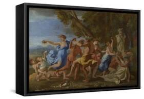 A Bacchanalian Revel before a Herm, 1632-Nicolas Poussin-Framed Stretched Canvas