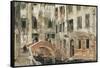 A Backwater in Venice (Oil on Paper)-William White Warren-Framed Stretched Canvas