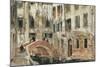 A Backwater in Venice (Oil on Paper)-William White Warren-Mounted Giclee Print