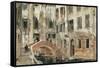 A Backwater in Venice (Oil on Paper)-William White Warren-Framed Stretched Canvas